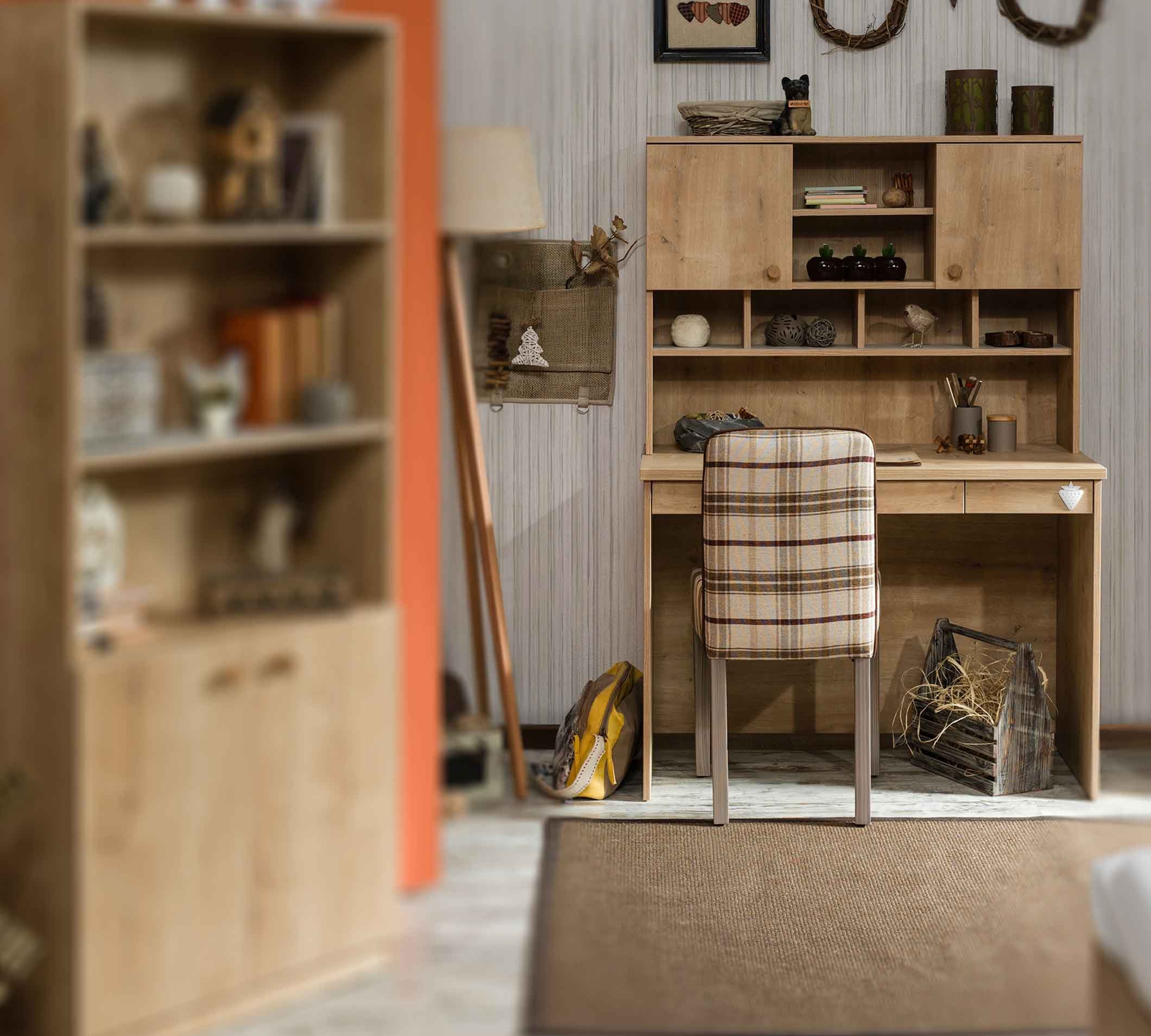  Mocha Study Desk & Unit